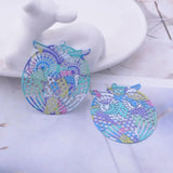 12pcs Painting Owls Charms 31*36mm Brass DIY Earring Findings
