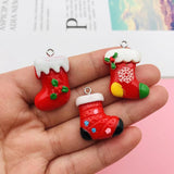 10pcs Resin Christmas Glove Charms for DIY Making & Necklace