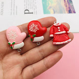 10pcs Resin Christmas Glove Charms for DIY Making & Necklace