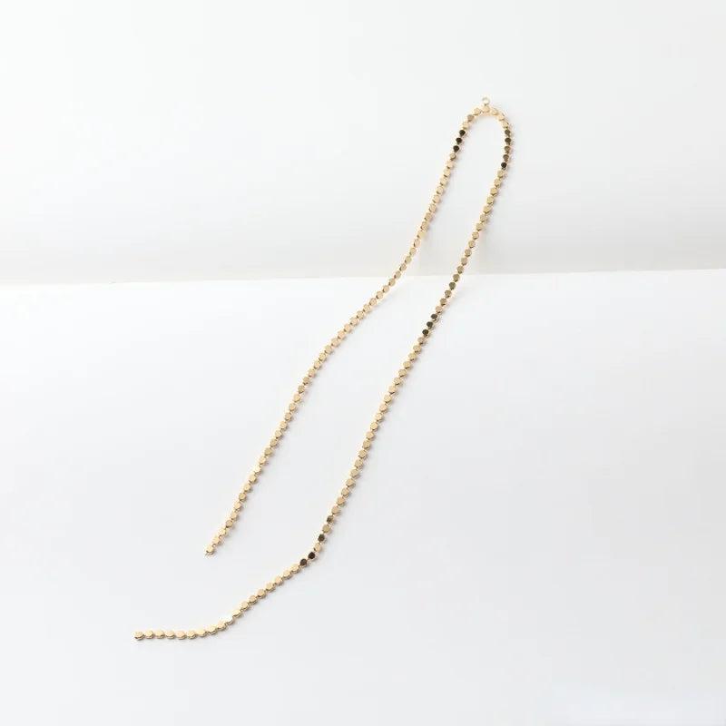 Copper Clad 14K Peas Chain Tassel Earrings