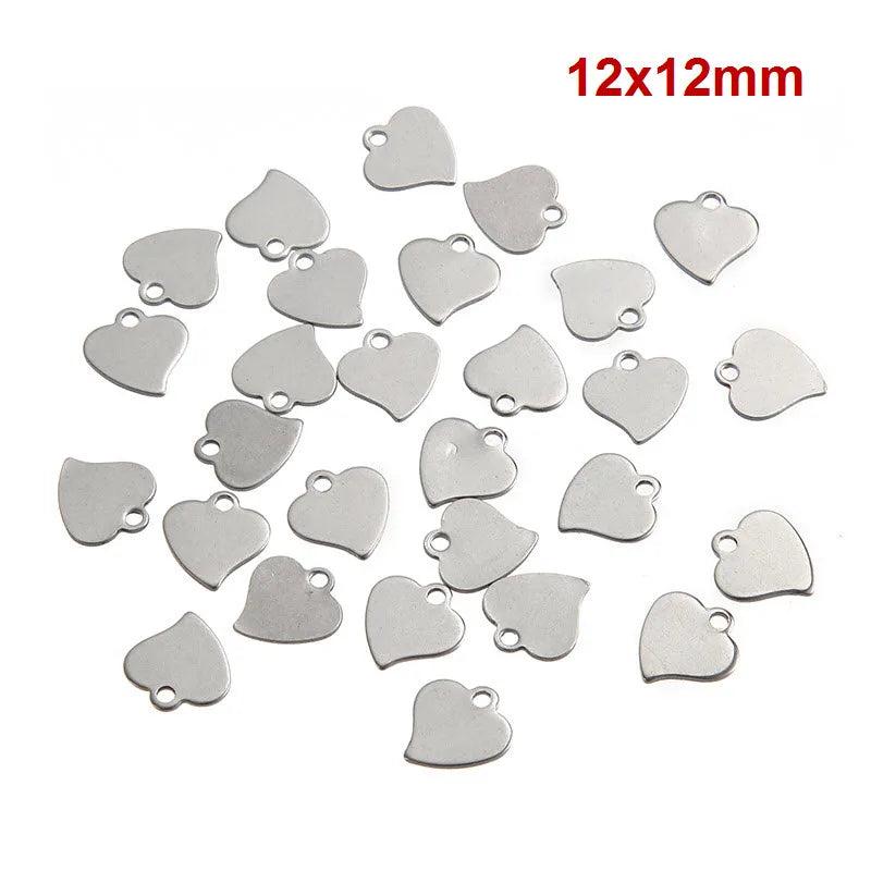 20Pcs Tiny Heart Pendant Silver Stainless Steel Love Charms DIY Jewelry Making