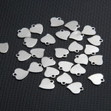 20Pcs Tiny Heart Pendant Silver Stainless Steel Love Charms DIY Jewelry Making