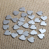 20Pcs Tiny Heart Pendant Silver Stainless Steel Love Charms DIY Jewelry Making