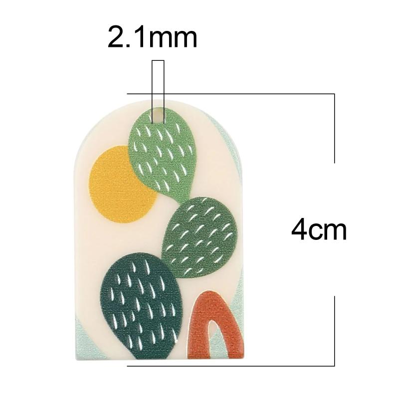 Hand Painted Resin Pendants Natural Scenery Charms Earrings DIY Jewelry Findings