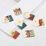 Hand Painted Resin Pendants Natural Scenery Charms Earrings DIY Jewelry Findings
