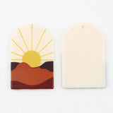Hand Painted Resin Pendants Natural Scenery Charms Earrings DIY Jewelry Findings