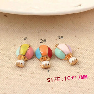 10Pcs Mix Hot Air Balloon Charms Metal Pendants for Jewelry Making