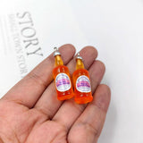 10pcs Rose Orange Beverage Charms Resin Craft Pendant DIY Jewelry Making