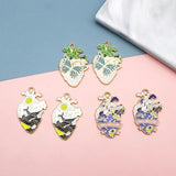 10Pcs Cute Butterfly Heart Enamel Pendant Charms for Earring DIY