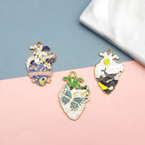 10Pcs Cute Butterfly Heart Enamel Pendant Charms for Earring DIY