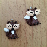 10Pcs 3D Fox Charms Pendant DIY Jewelry Making
