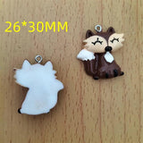 10Pcs 3D Fox Charms Pendant DIY Jewelry Making