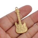 5 Pack Stainless Steel Guitar Oil Pendants DIY Jewelry Accessories