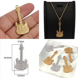 5 Pack Stainless Steel Guitar Oil Pendants DIY Jewelry Accessories