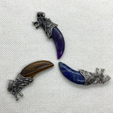 Natural Stone Crescent Pendant Seven Chakra Amethyst Pendant