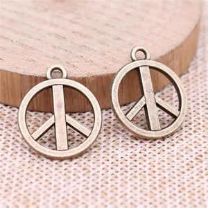 20pcs Peace Symbol Pendants for DIY Jewelry Making Antique Bronze Charms