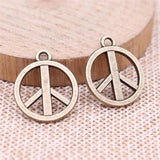 20pcs Peace Symbol Pendants for DIY Jewelry Making Antique Bronze Charms