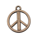 20pcs Peace Symbol Pendants for DIY Jewelry Making Antique Bronze Charms