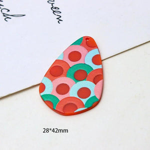 10pcs Abstract Block Printing Acrylic Diy Jewelry Earring Charms