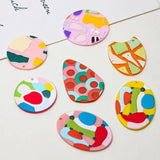 10pcs Abstract Block Printing Acrylic Diy Jewelry Earring Charms