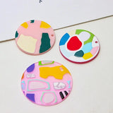 10pcs Abstract Block Printing Acrylic Diy Jewelry Earring Charms