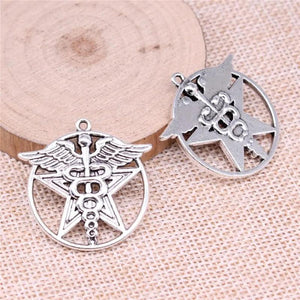 4pcs Medical Cane Pentagram Star Charms for Jewelry Making