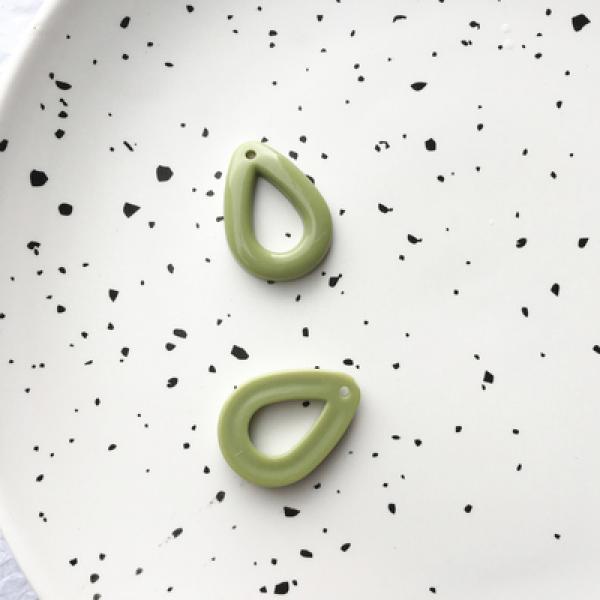 Water Drop Avocado Green Acrylic Pendant for DIY Earrings