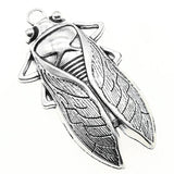 4pcs Cicada DIY Jewelry Findings Antique Silver Charms 2.4x1.3 Inch (62x33mm)