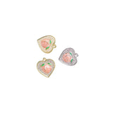 6pcs Love Peach Pendant Pearl Inlaid DIY Jewelry Charms