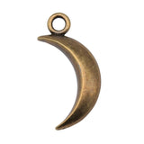 6pcs Antique Silver Plated Moon Charm Pendants For Jewelry Making