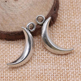 6pcs Antique Silver Plated Moon Charm Pendants For Jewelry Making