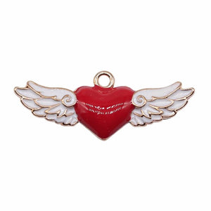 5pcs Love Wings Charms for Jewelry Making DIY Charms Findings