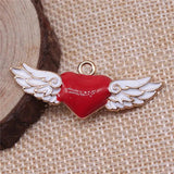5pcs Love Wings Charms for Jewelry Making DIY Charms Findings