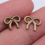 80pcs Antique Bronze Small Bow Charms for Jewelry Making
