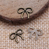 80pcs Antique Bronze Small Bow Charms for Jewelry Making