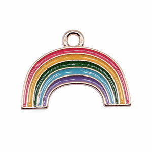 10pcs 24x18mm KC Rainbow Charms Pendant For Jewelry Making