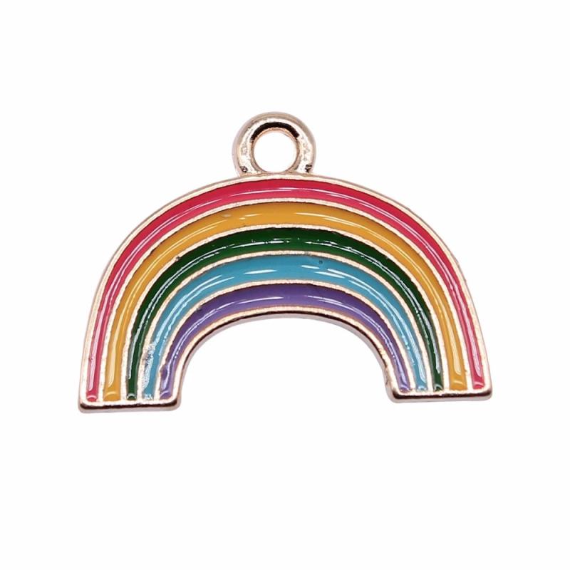 10pcs 24x18mm KC Rainbow Charms Pendant For Jewelry Making