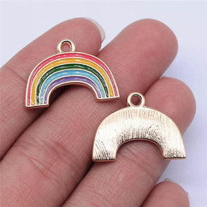 10pcs 24x18mm KC Rainbow Charms Pendant For Jewelry Making