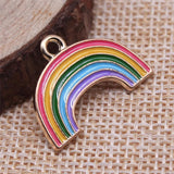 10pcs 24x18mm KC Rainbow Charms Pendant For Jewelry Making