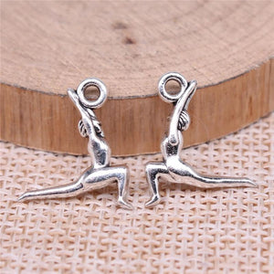 40pcs Gymnastics Charms 18x15mm Antique Silver Alloy DIY Jewelry Findings