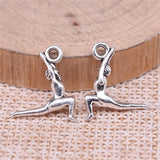 40pcs Gymnastics Charms 18x15mm Antique Silver Alloy DIY Jewelry Findings