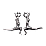 40pcs Gymnastics Charms 18x15mm Antique Silver Alloy DIY Jewelry Findings