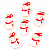 20Pcs Enamel Snowman Pendant Winter Christmas DIY Jewelry Making