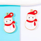 20Pcs Enamel Snowman Pendant Winter Christmas DIY Jewelry Making