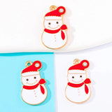 20Pcs Enamel Snowman Pendant Winter Christmas DIY Jewelry Making