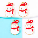 20Pcs Enamel Snowman Pendant Winter Christmas DIY Jewelry Making