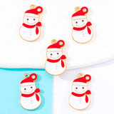 20Pcs Enamel Snowman Pendant Winter Christmas DIY Jewelry Making