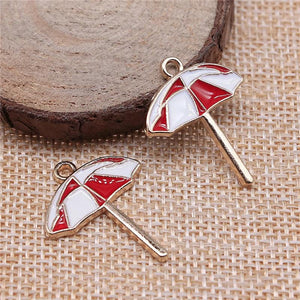 10pcs Umbrella Charms 28x22mm KC Plated For DIY Jewelry Making