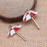 10pcs Umbrella Charms 28x22mm KC Plated For DIY Jewelry Making