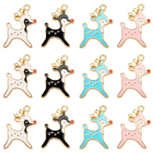 20x15MM Sweet Christmas Elk Enamel Pendant DIY Jewelry Making Supplies